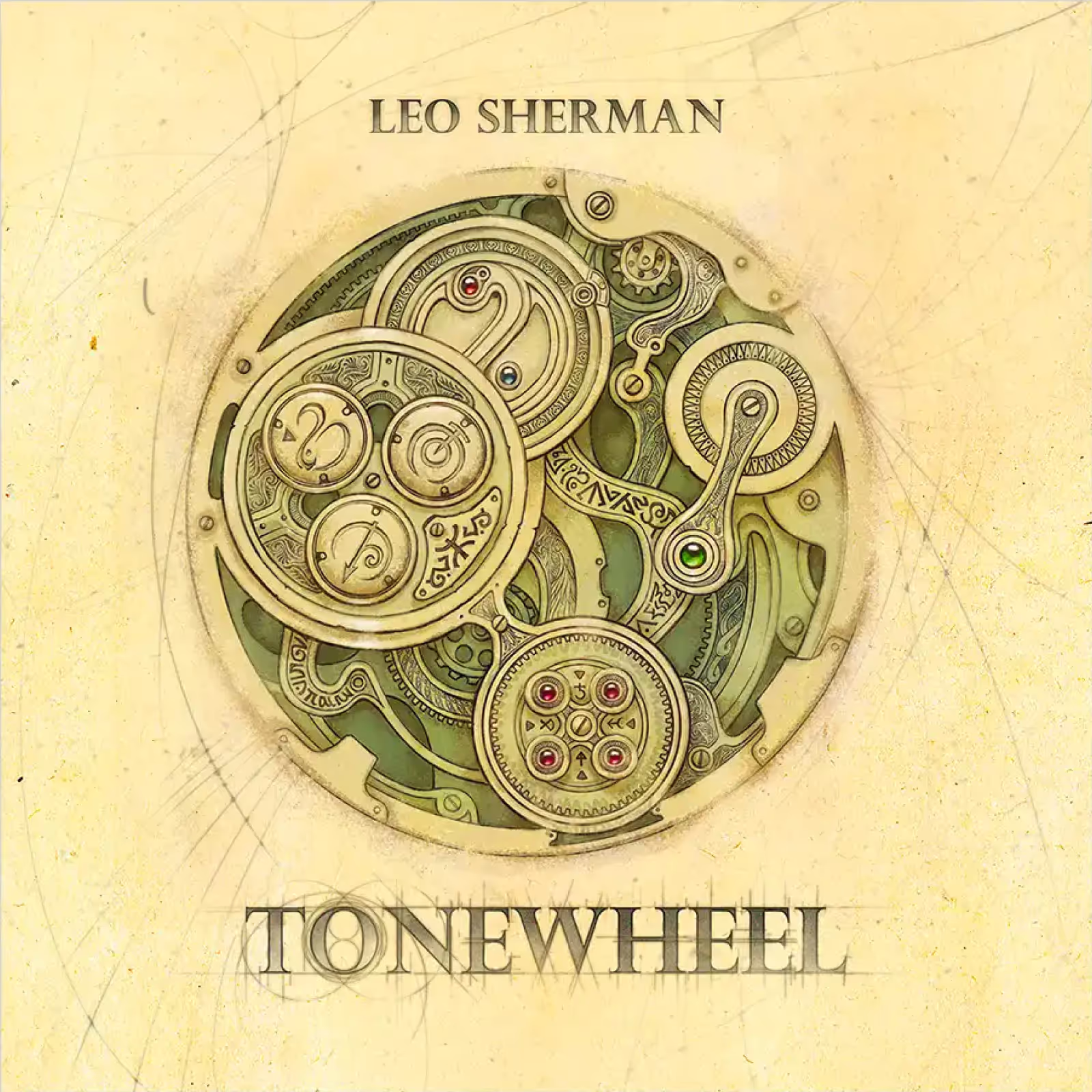An album cover showing intricate clockwork
